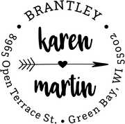 Lovers Arrow Trendy Address Stamp
