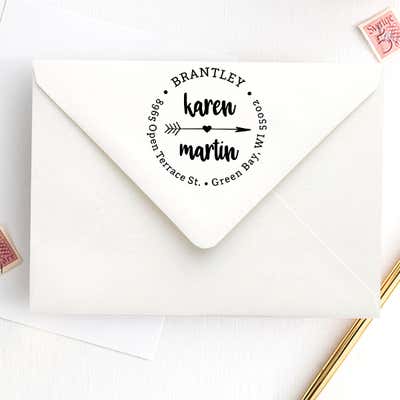Lovers Arrow Trendy Address Stamp - alternate view