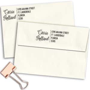 Holland Script Trendy Address Stamp Imprint Example