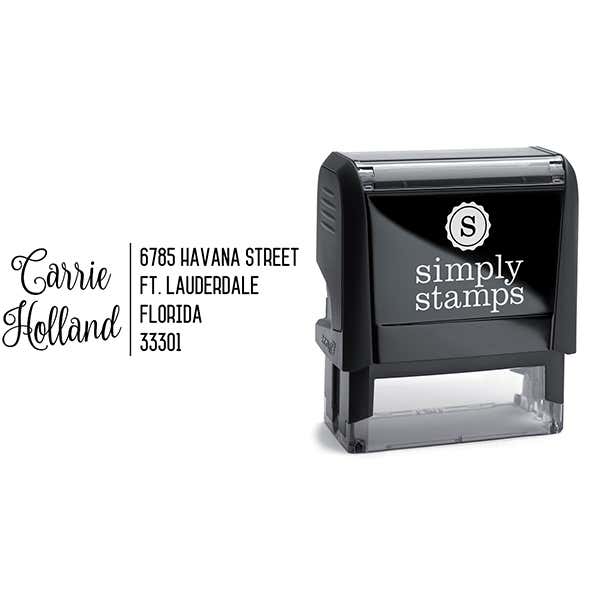 Holland Script Trendy Address Stamp Body and Design