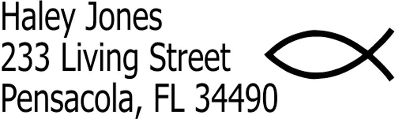 Christian Ichthys Address Stamp
