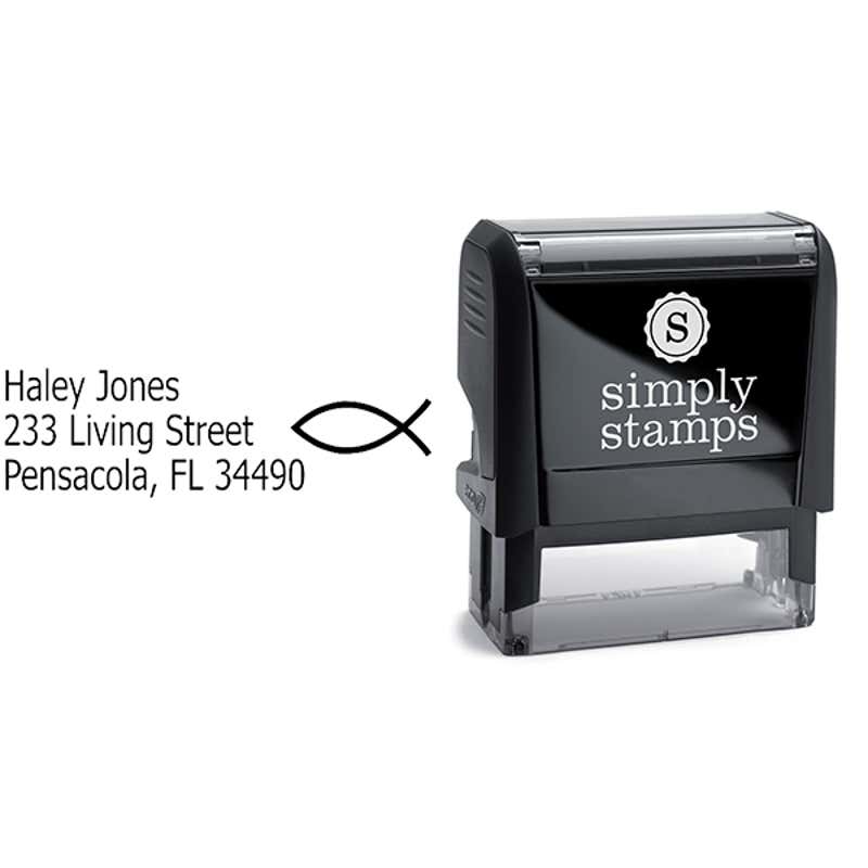 Jesus Fish Address Stamp Body and Imprint