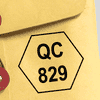 Polygon Shape QC Inspection Stamp Imprint Example