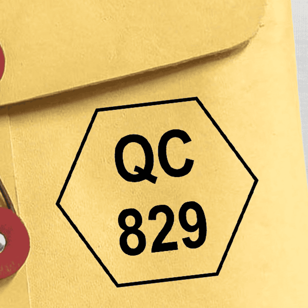 Polygon Shape QC Inspection Stamp Imprint Example