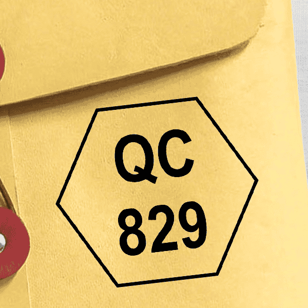 Polygon Shape QC Inspection Stamp Imprint Example