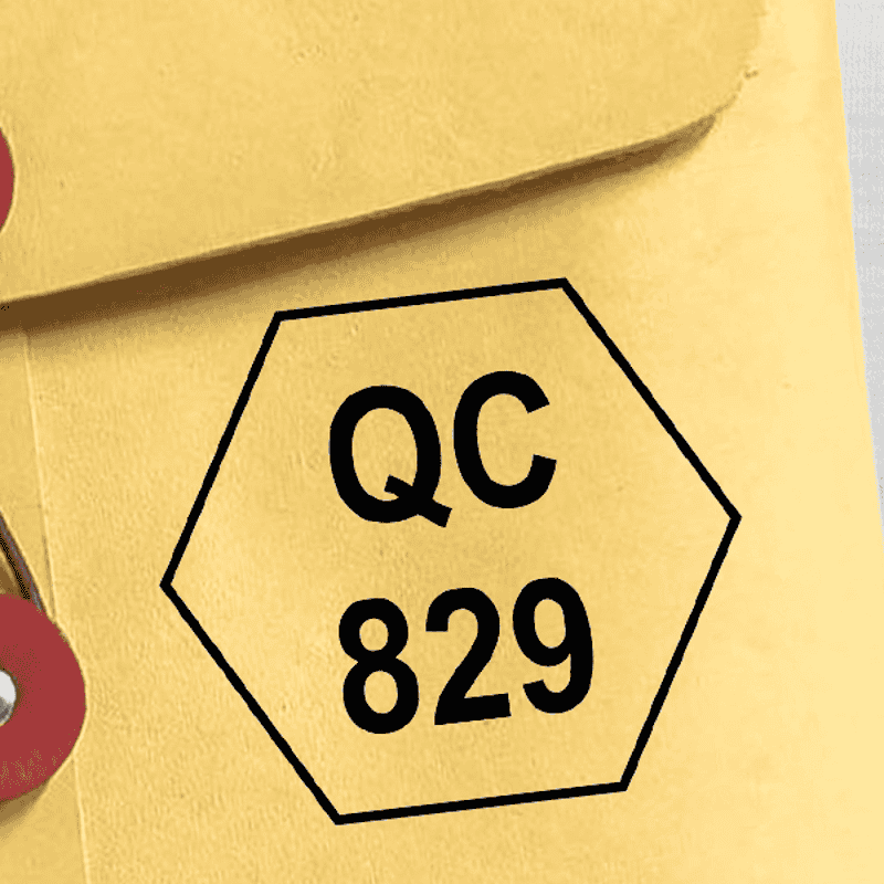 Polygon Shape QC Inspection Stamp Imprint Example