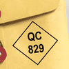 Diamond Shape QC Inspection Stamp Imprint Example