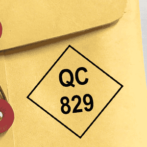 Diamond Shape QC Inspection Stamp Imprint Example