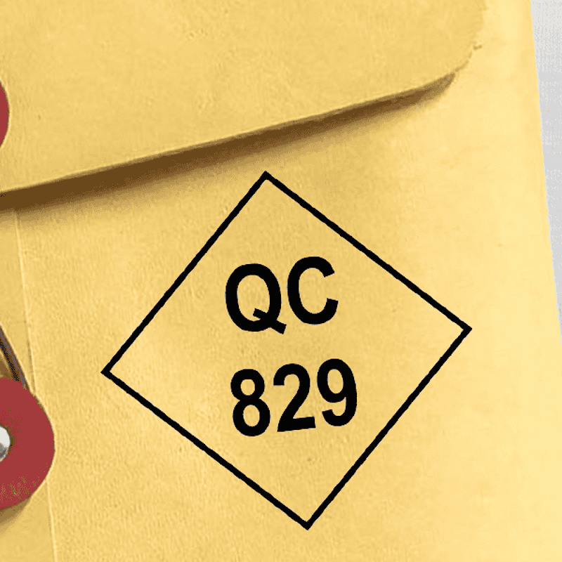 Diamond Shape QC Inspection Stamp Imprint Example