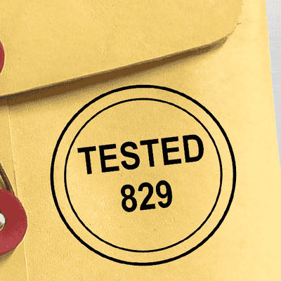 Custom Tested Inspection Stamp - alternate view