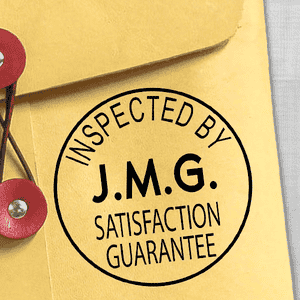 Custom Inspected by Satisfaction Guarantee Stamp Imprint Example