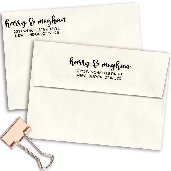 Winchester Couple Return Address Stamp Imprint Example