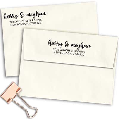 Winchester Couple Return Address Stamp - alternate view