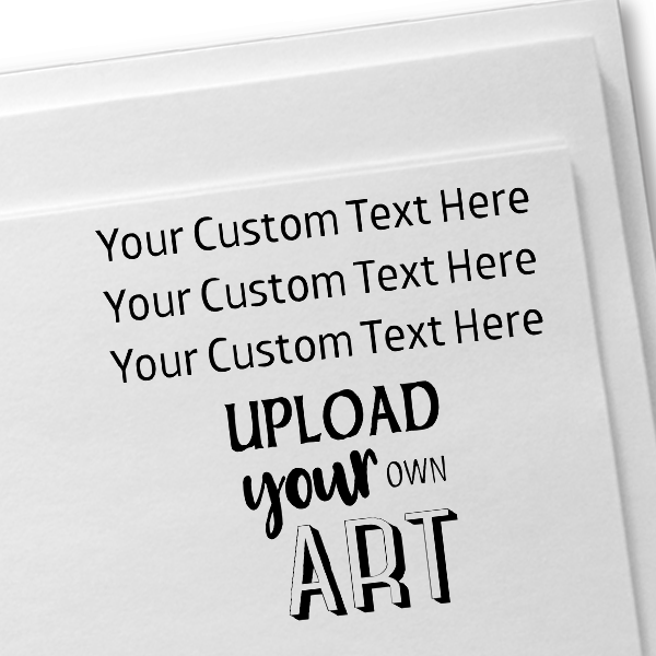 3 Line Custom Upload Art Bottom Rubber Stamp Imprint Example