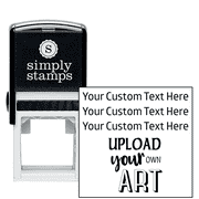 3 Line Custom Upload Art Bottom Rubber Stamp