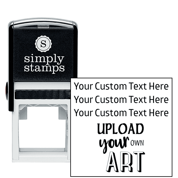 3 Line Custom Upload Art Bottom Rubber Stamp