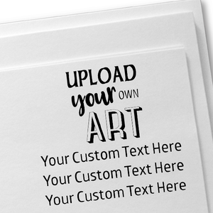 3 Line Custom Upload Art Top Rubber Stamp Imprint Example