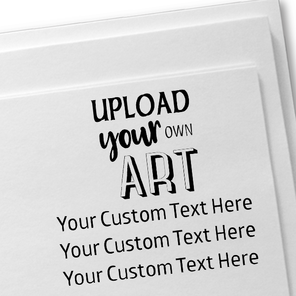 3 Line Custom Upload Art Top Rubber Stamp Imprint Example