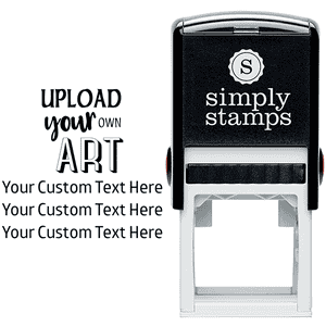 3 Line Custom Upload Art Top Rubber Stamp Body and Design