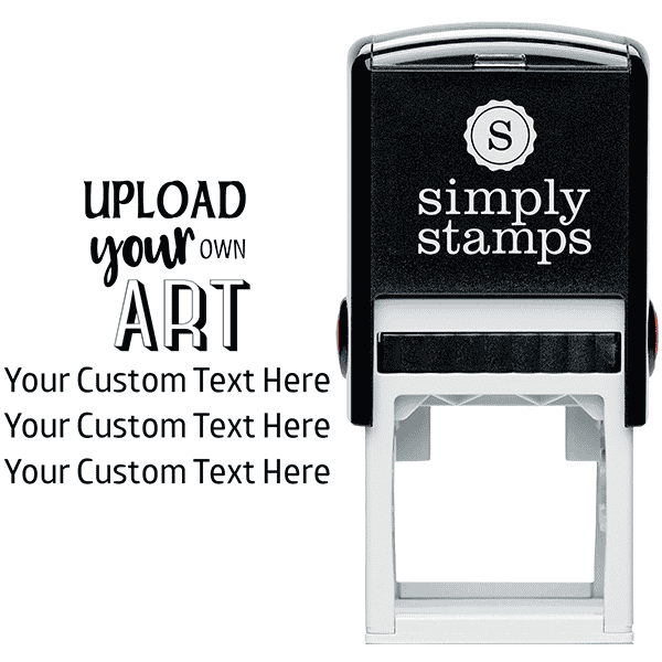 3 Line Custom Upload Art Top Rubber Stamp Body and Design