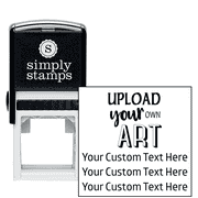 3 Line Custom Upload Art Top Rubber Stamp