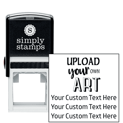 3 Line Custom Upload Art Top Rubber Stamp