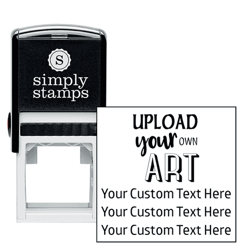 3 Line Custom Upload Art Top Rubber Stamp