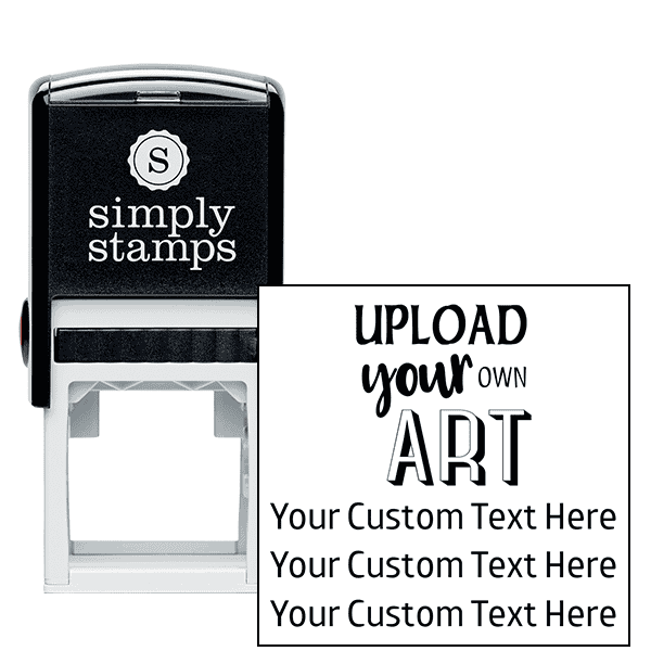 3 Line Custom Upload Art Top Rubber Stamp