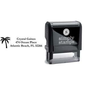 Palm Tree Address Stamp Body and Imprint
