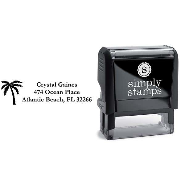 Palm Tree Address Stamp Body and Imprint