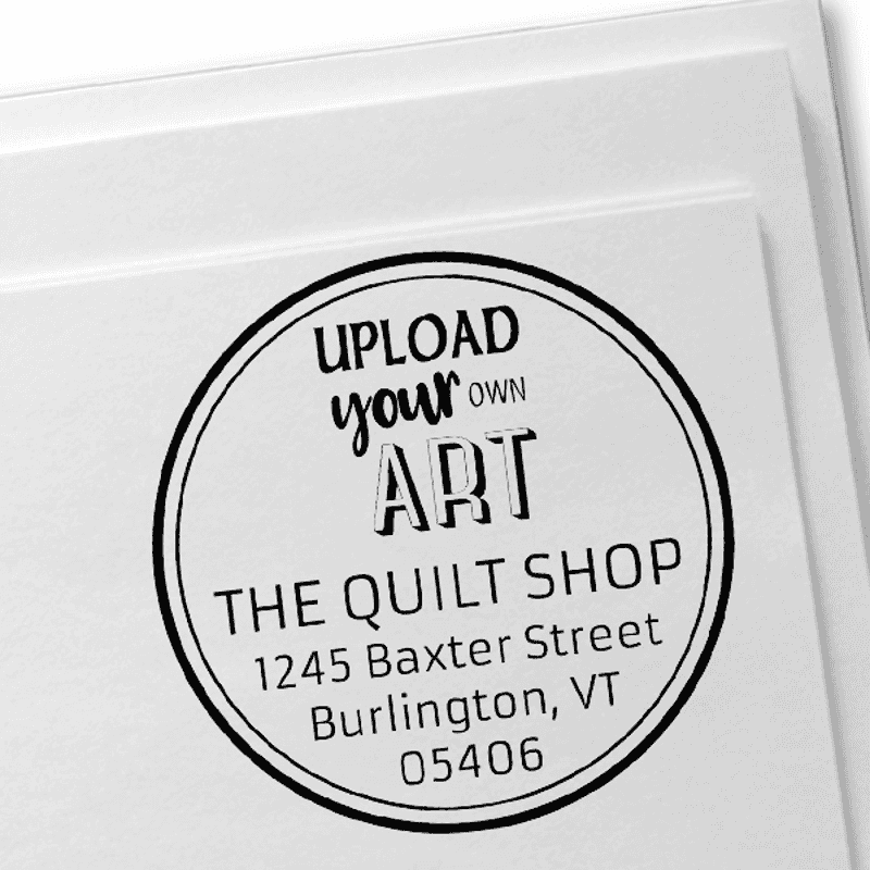Custom Art Round Return Address Stamp Imprint Example
