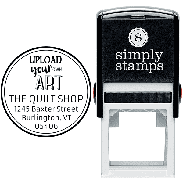 Custom Art Round Return Address Stamp Body and Design