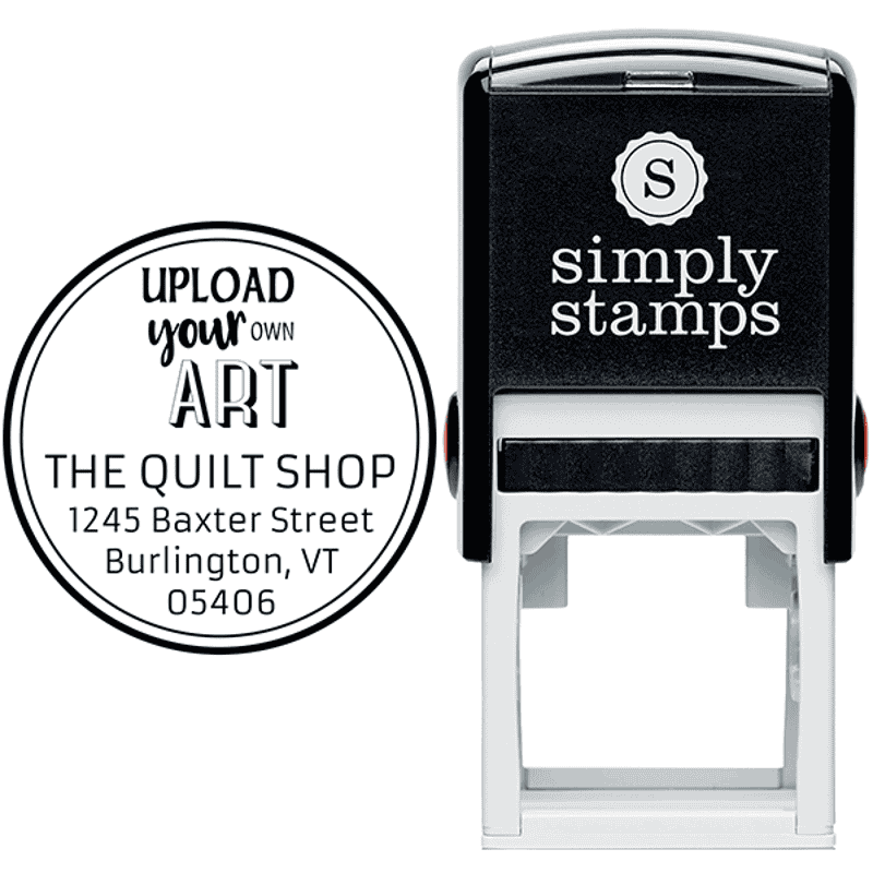 Custom Art Round Return Address Stamp Body and Design