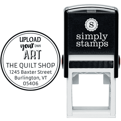 Custom Art Round Return Address Stamp - alternate view