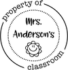 Property of Teacher Classroom Smiley Stamp