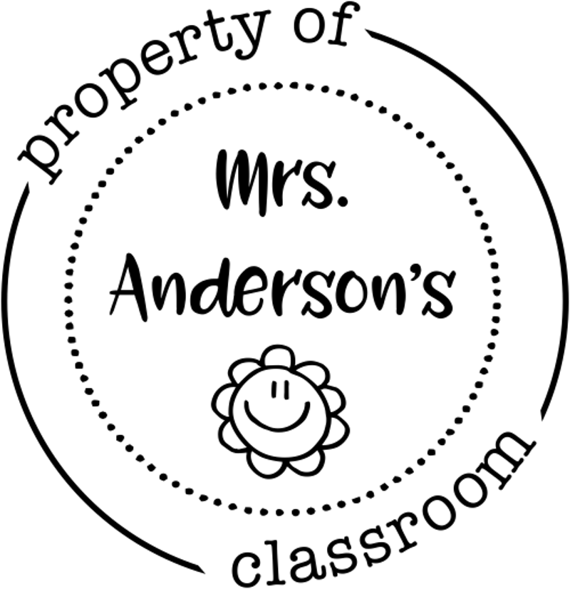 Property of Teacher Classroom Smiley Stamp