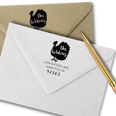 Turkey Custom Animal Return Address Stamp - alternate view