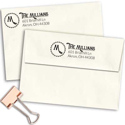 Whimsical Millian Monogram Address Stamp - alternate view