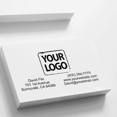 Contact Information Rectangular Logo Wooden Hand Stamp - alternate view