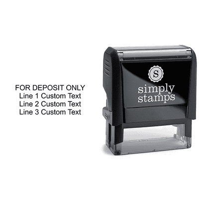 4 Line Deposit Only Stamp - alternate view