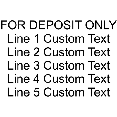 6 Line For Deposit Only Stamp - alternate view