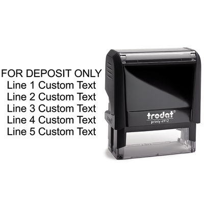 6 Line For Deposit Only Stamp - alternate view