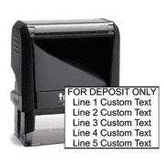 6 Line For Deposit Only Stamp