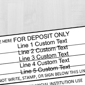 6 Line For Deposit Self Inking Stamp Imprint Example on Paper