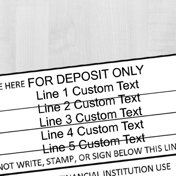 6 Line For Deposit Self Inking Stamp Imprint Example on Paper