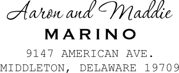 Marino Handwritten Address Stamp