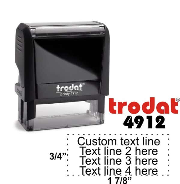 Trodat 4912 Custom 4 Line Text Stamp