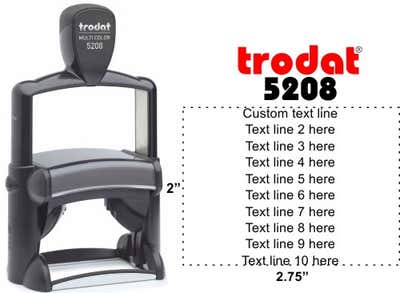 Trodat Professional 5208 Large Custom 10 Line Text Stamp - alternate view