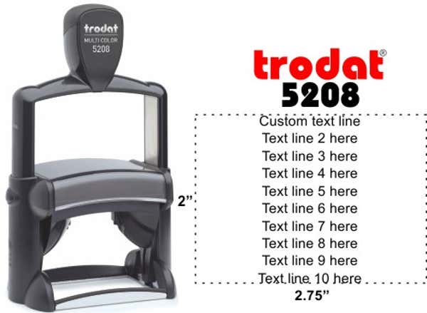 Trodat Professional 5208 Large Custom 10 Line Text Stamp