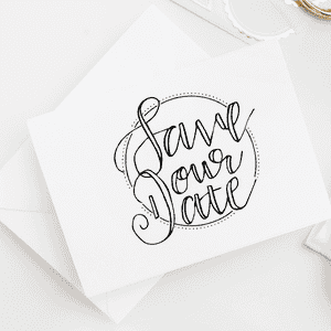 Circles and Dots Save the Date Stamp Imprint Example